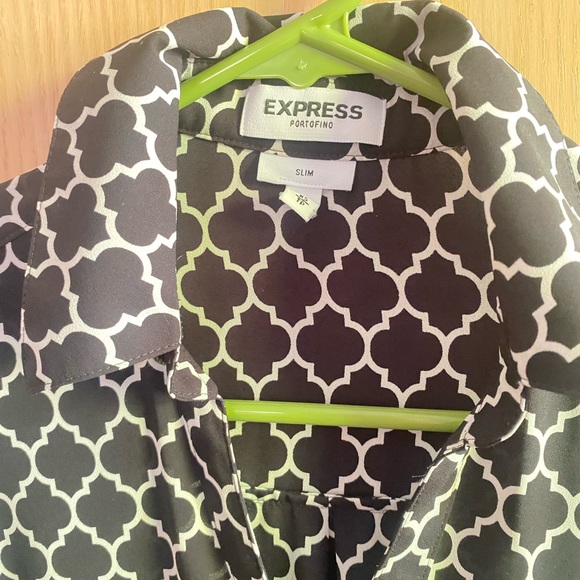 Black & White Portofino Button Down Top from Express - Picture 2 of 3
